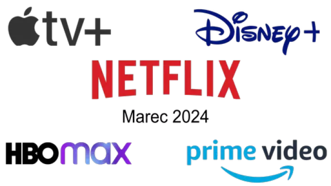 Kalendár VOD - Marec 2024 - Netflix, Disney+, Prime Video, Max